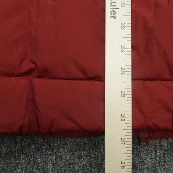 Eddie Bauer Vest Mens Large Red Goose Down Puffer Quilted Full Zip Pockets - Picture 9 of 11